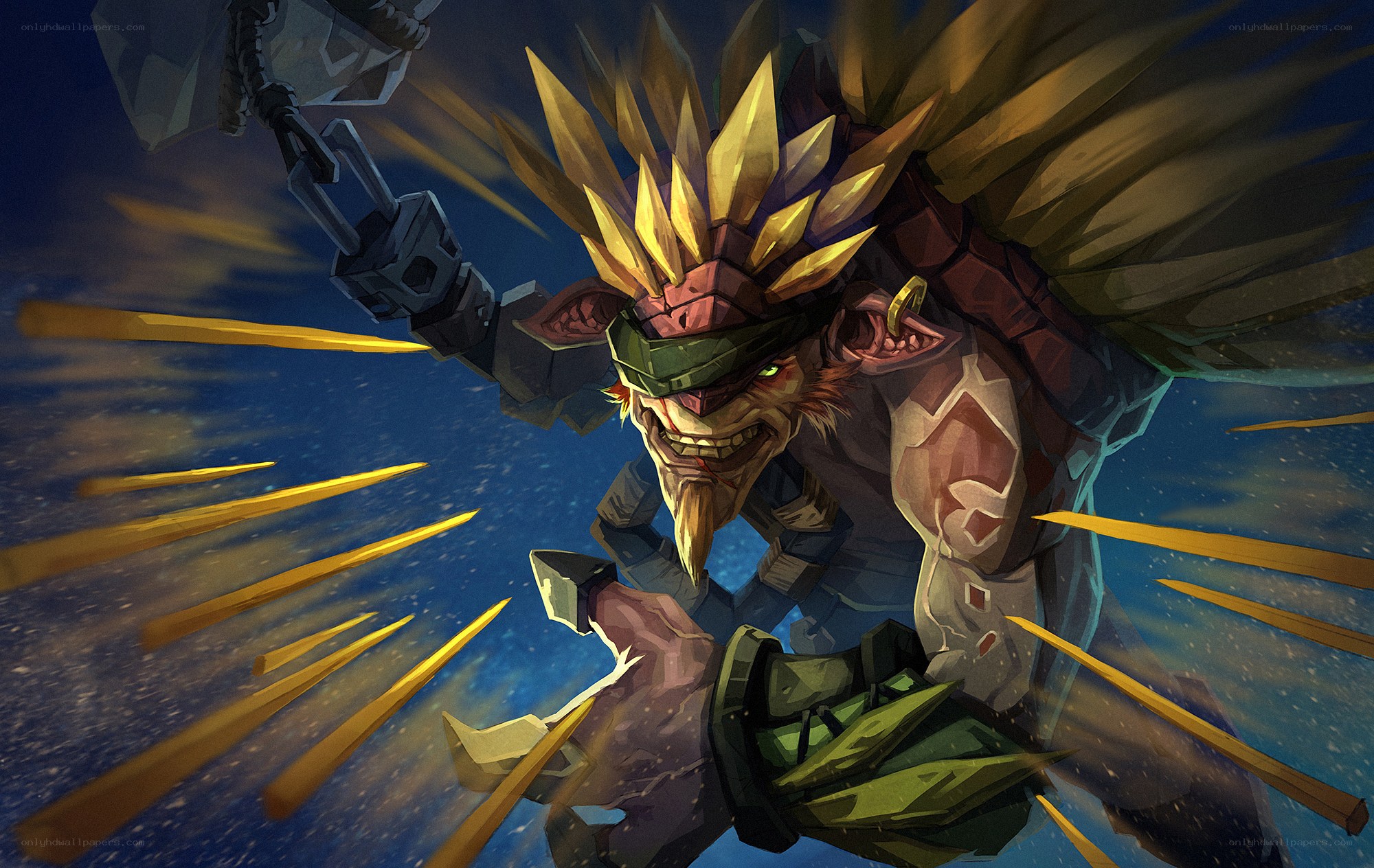 Warrior with golden spikes