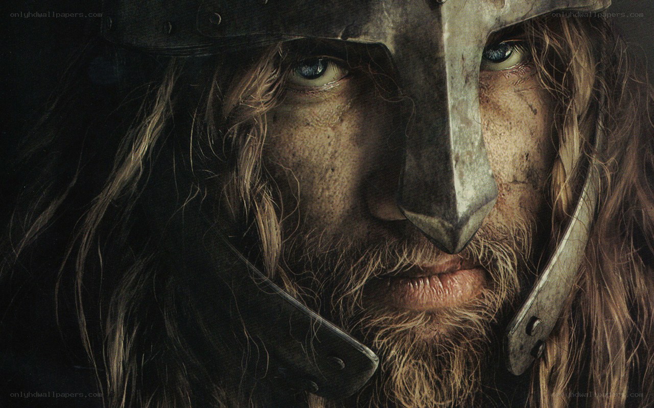 warrior with helmet and beard