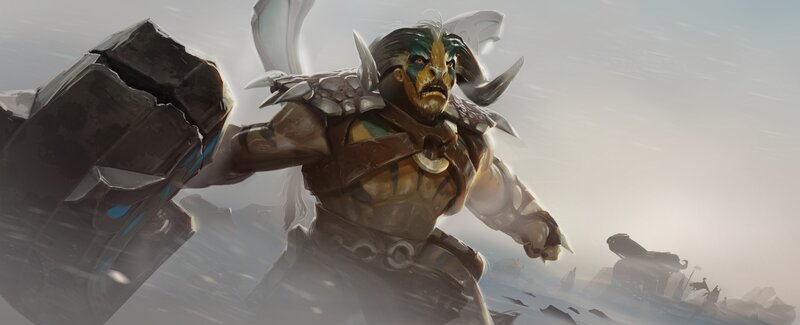 Warrior with Large Hammer — Gray