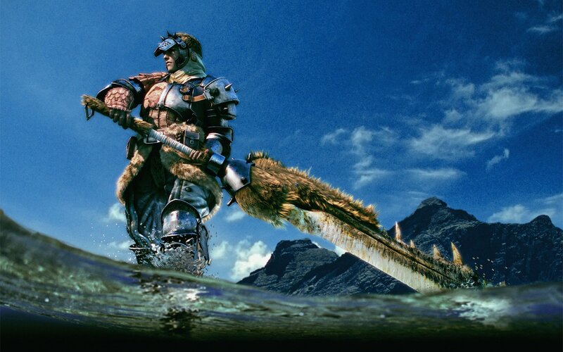 Warrior with Large Sword — Blue, Dramatic