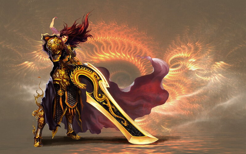 Warrior with Large Sword — Gold