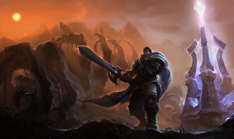 Warrior with Large Sword — Orange, Dramatic