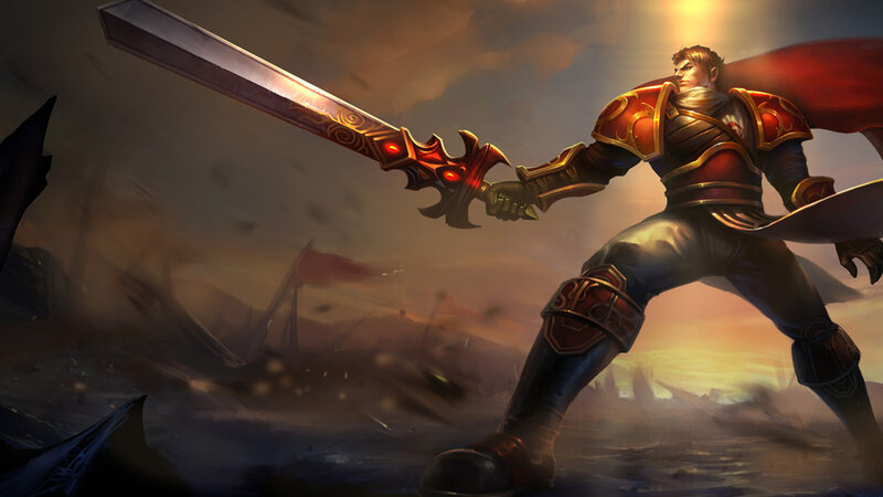 Warrior with Large Sword — Red, Dramatic, Sunset