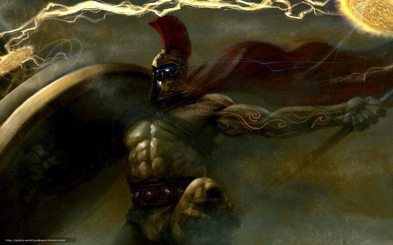 Warrior with lightning shield