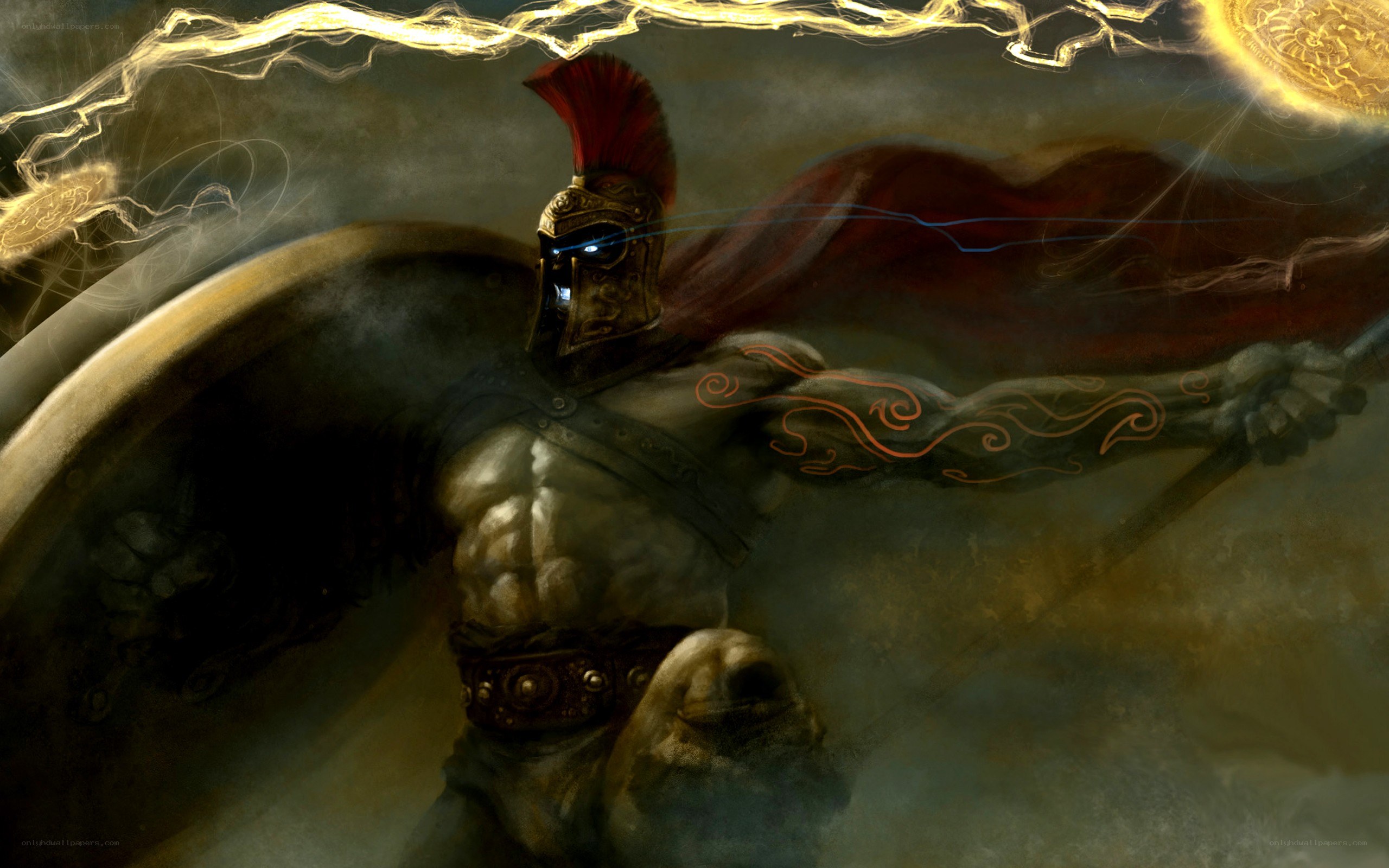 warrior with lightning spear