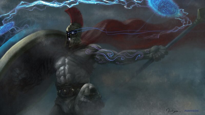 Warrior with lightning spear