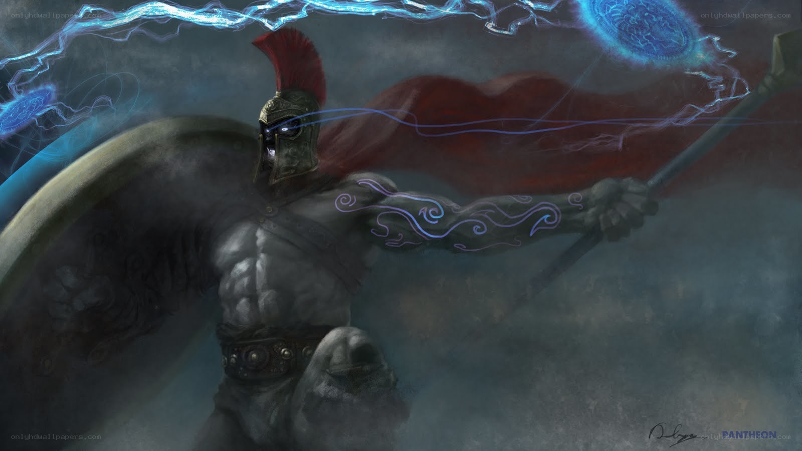 Warrior with lightning spear