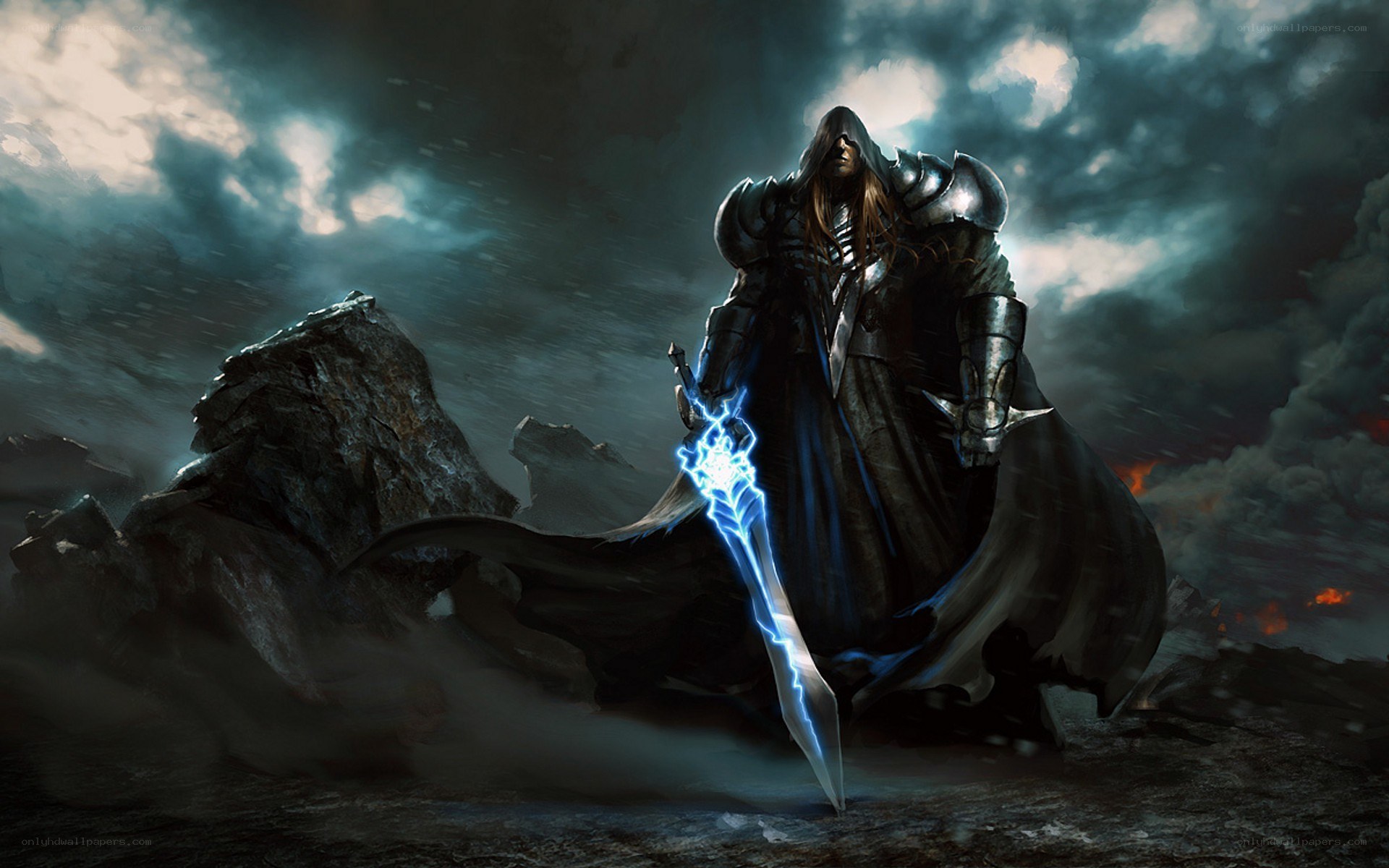 Warrior with lightning sword
