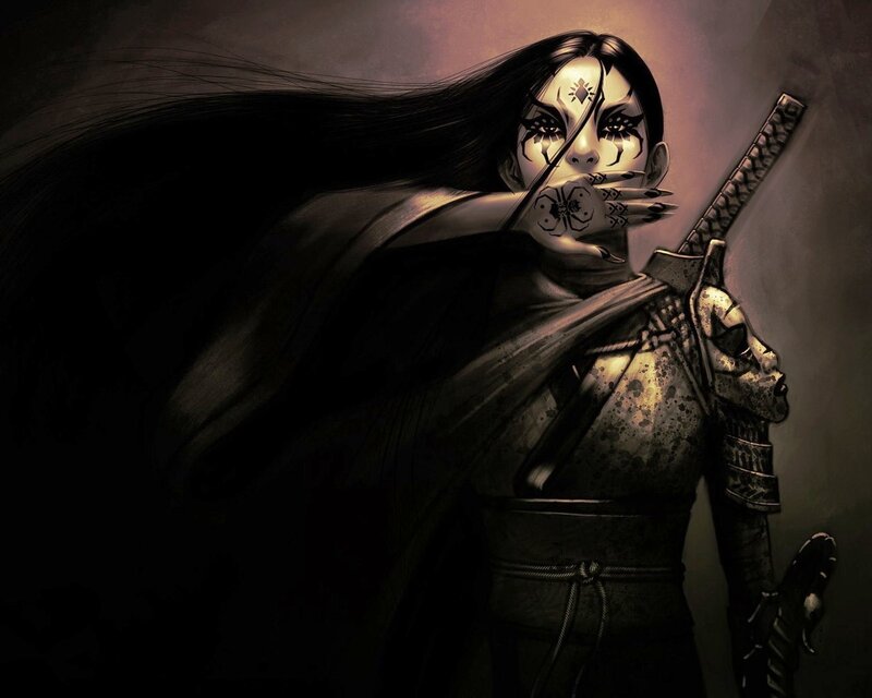 Warrior with Long Black Hair