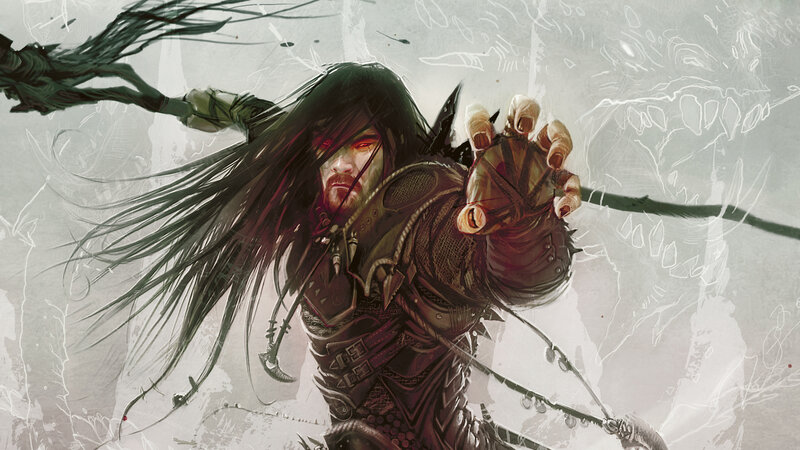 Warrior with Long Hair — Gray