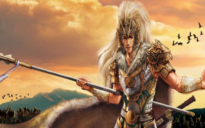 Warrior with Long White Hair