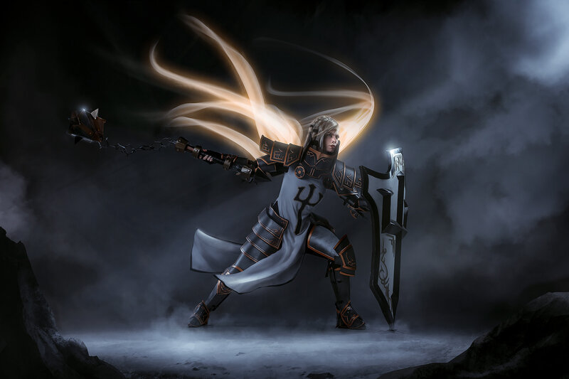 Warrior with Mace and Shield — Black