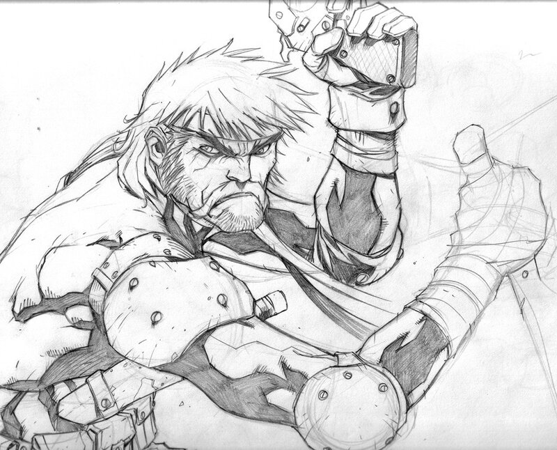warrior with mechanical arm