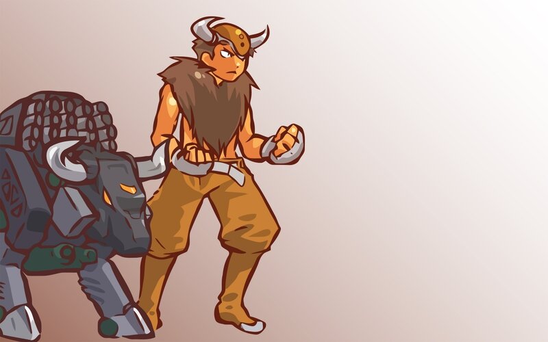 warrior with mechanical bull