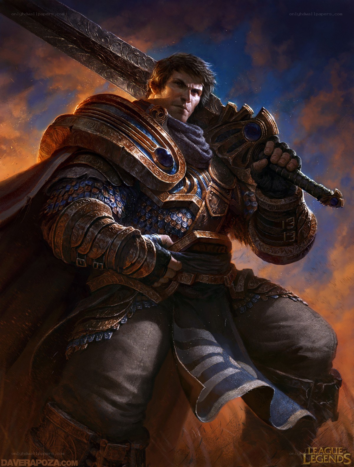 warrior with ornate armor and sword