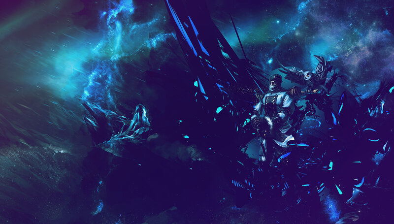 warrior with owl in space
