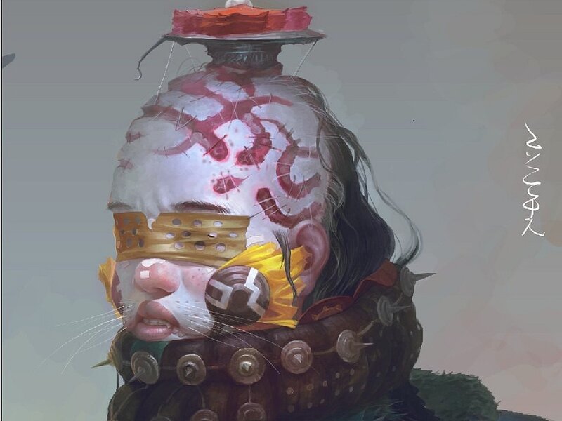 warrior with painted face