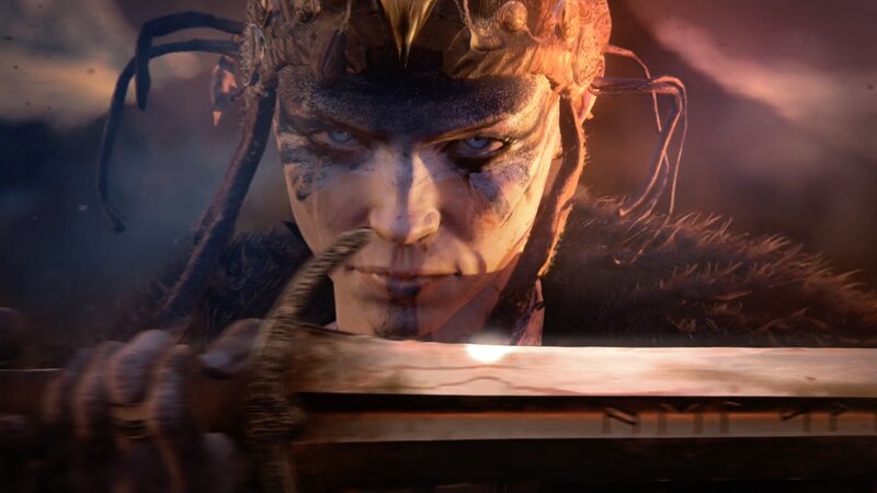 Warrior with Painted Face — Brown, Dramatic