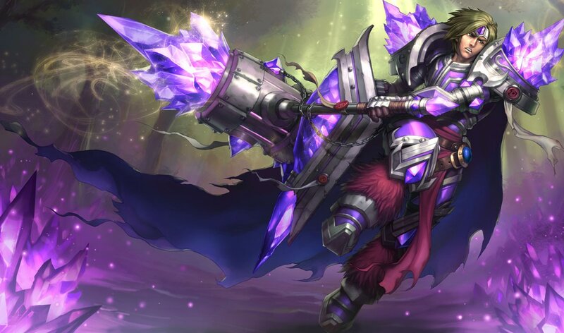 warrior with purple crystal hammer
