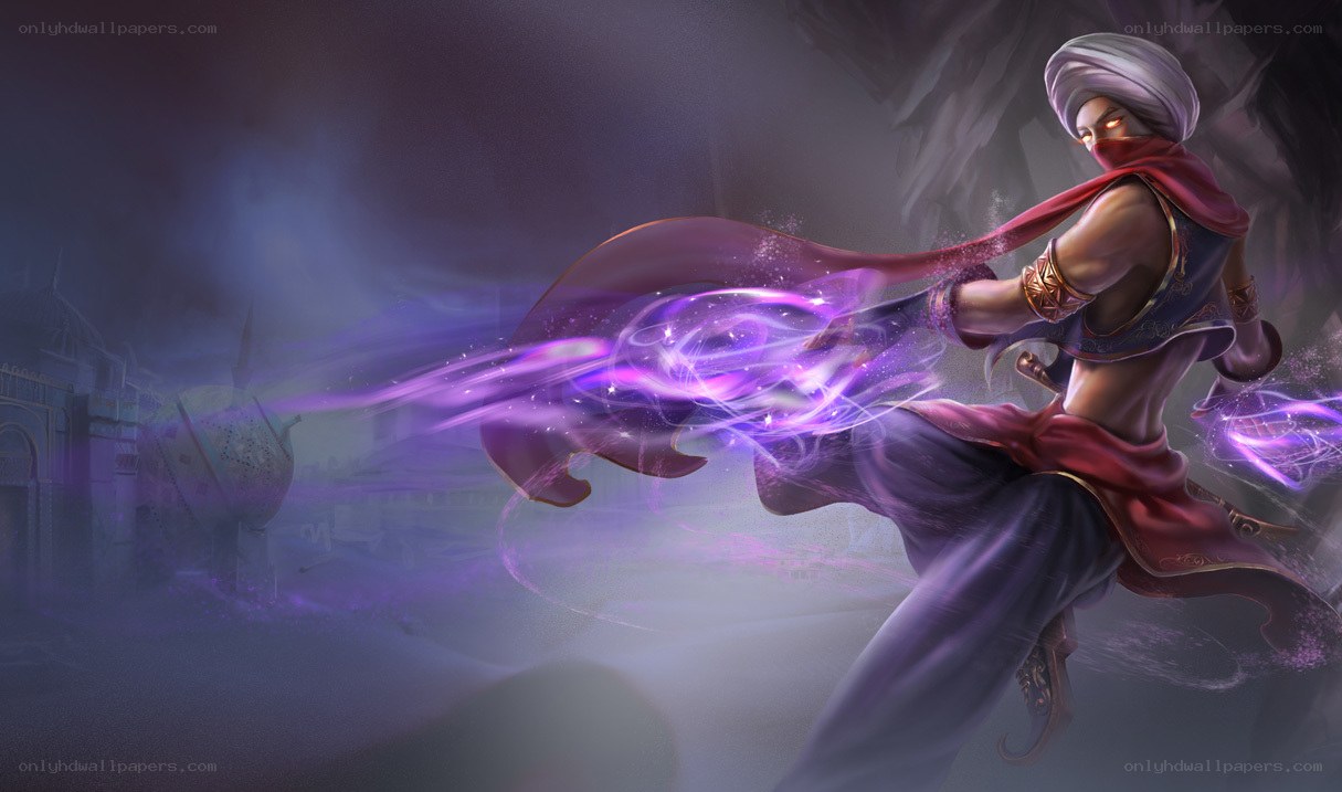 Warrior with purple energy