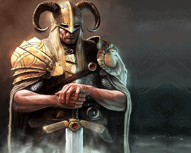Warrior with Ram-horned Helmet