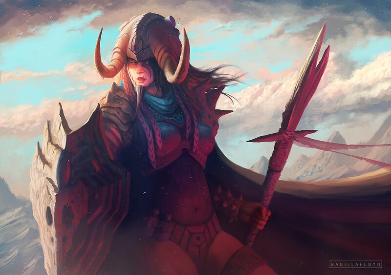 Warrior with Ram Horns