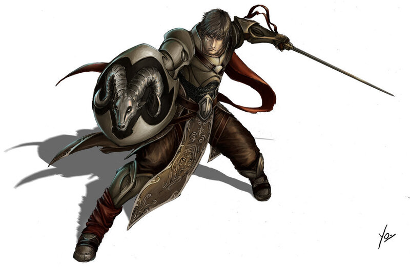 warrior with ram shield