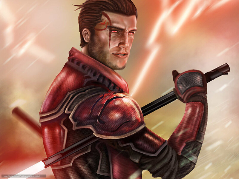 warrior with red armor
