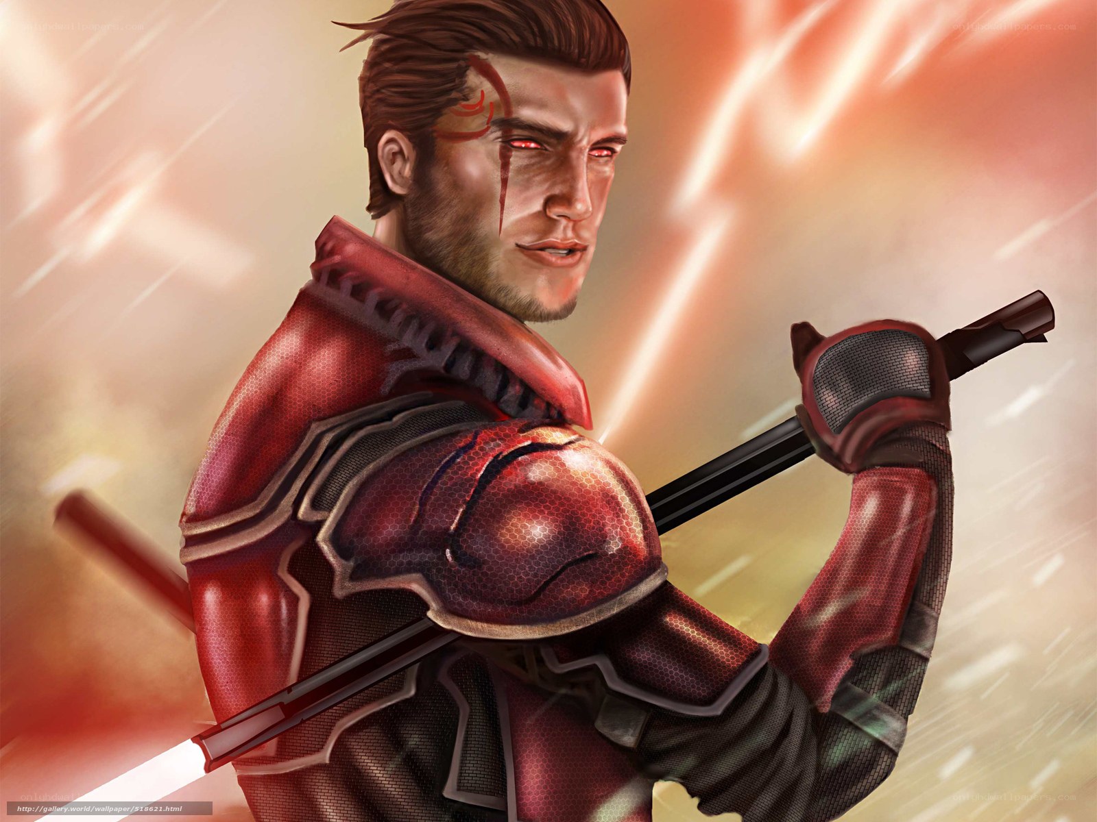 warrior with red armor