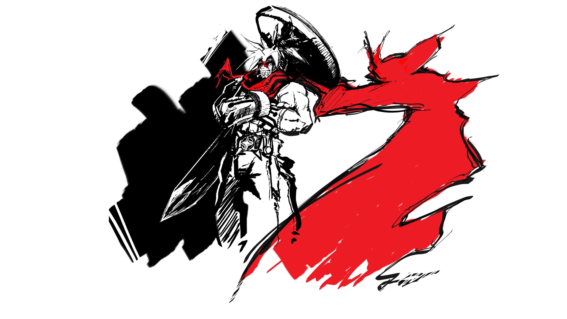 warrior with red cape