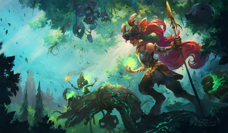 Warrior with Red Hair — Green
