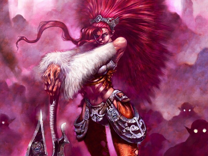 Warrior with Red Hair — Purple