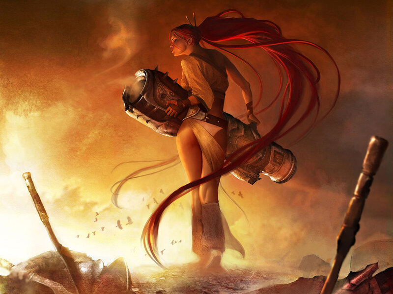 warrior with red hair