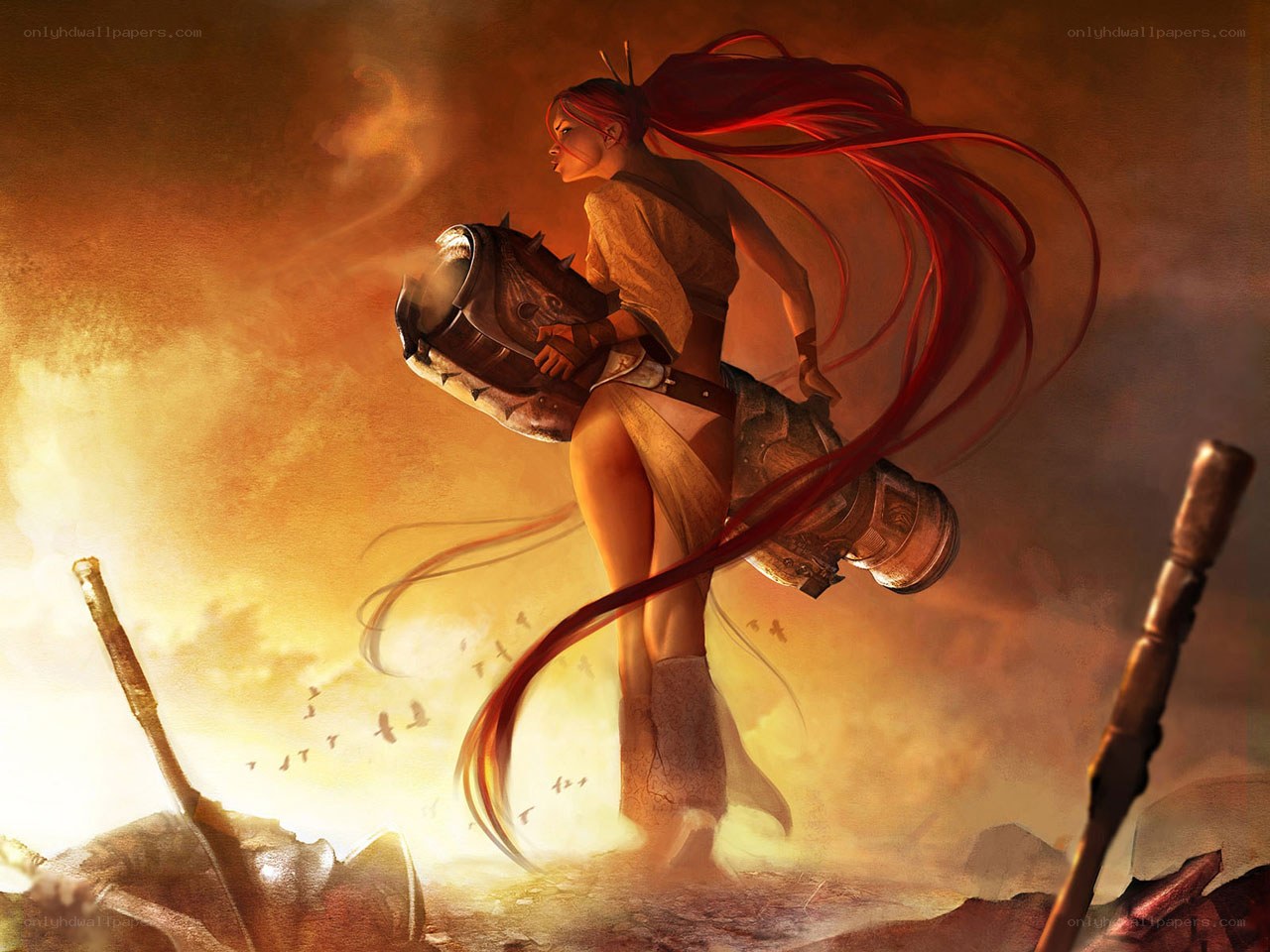 warrior with red hair