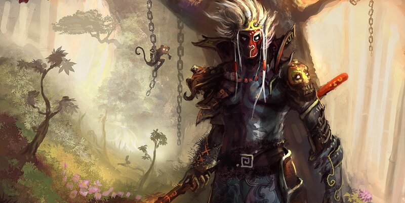 Warrior with Red Mask