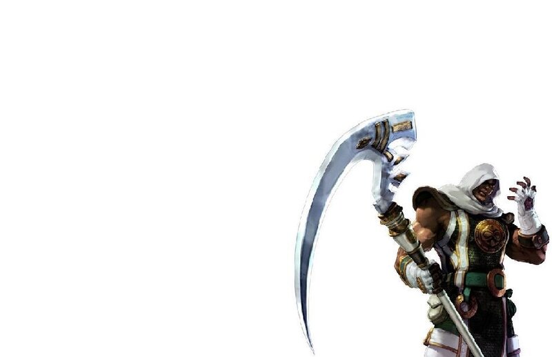 warrior with scythe weapon