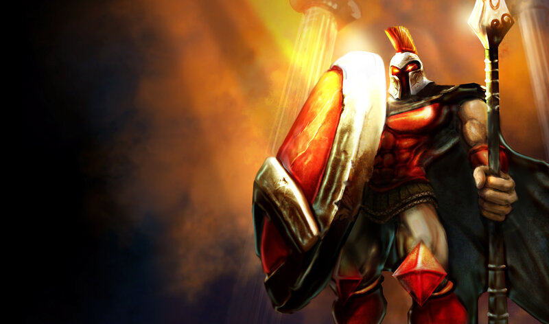 warrior with shield and spear