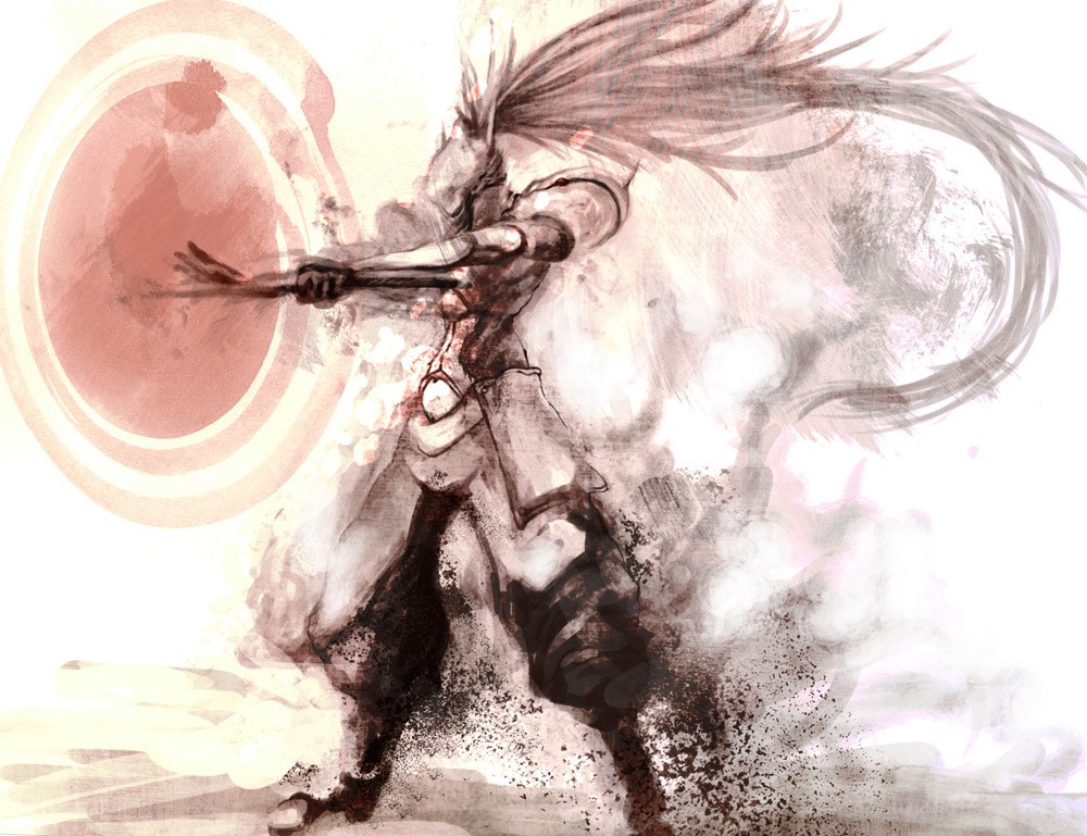 warrior with shield and weapon