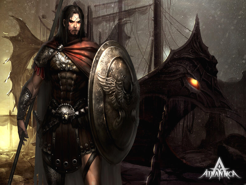 Warrior with Shield — Gray
