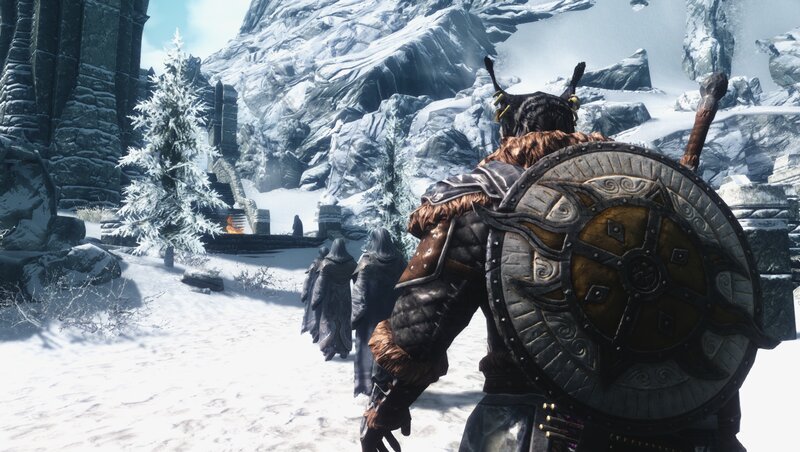 Warrior with Shield in Snow