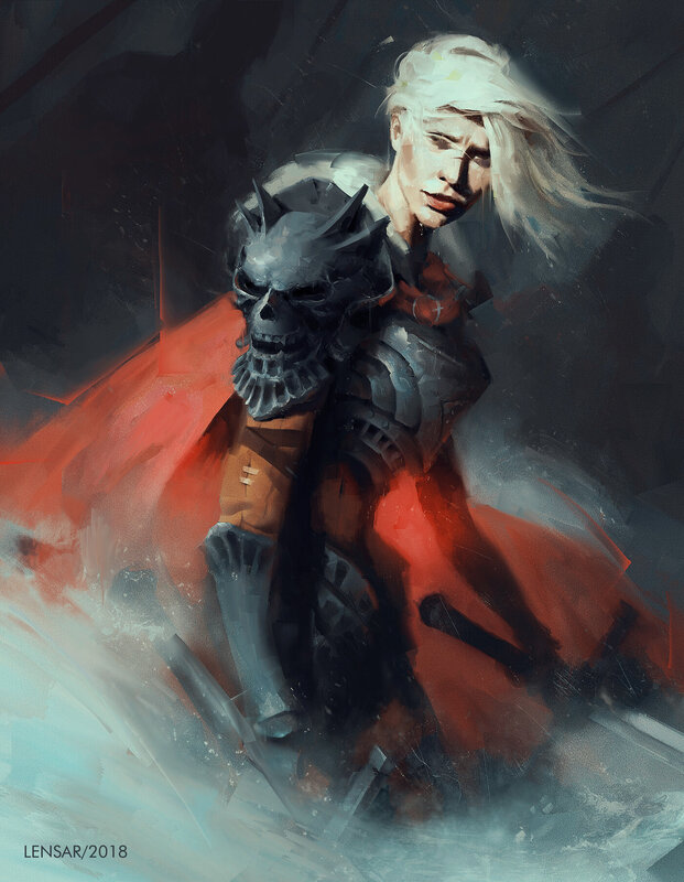 Warrior with Skull Helmet — Black