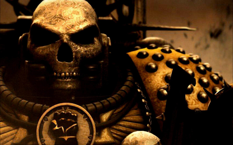 warrior with skull helmet