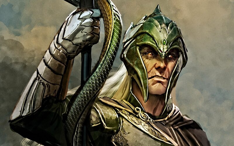 Warrior with Snake Staff