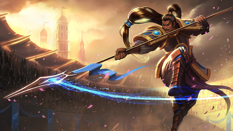 Warrior with Spear — Blue, Dramatic