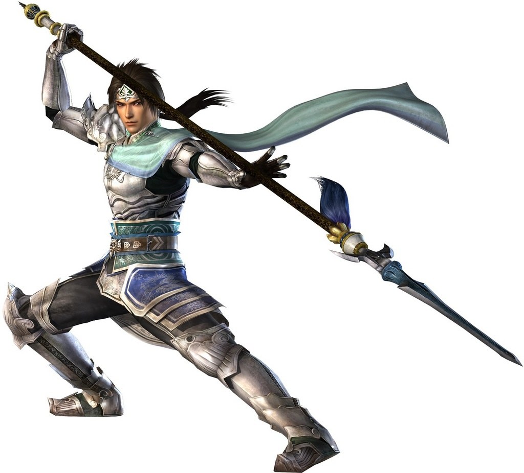 warrior with spear in armor