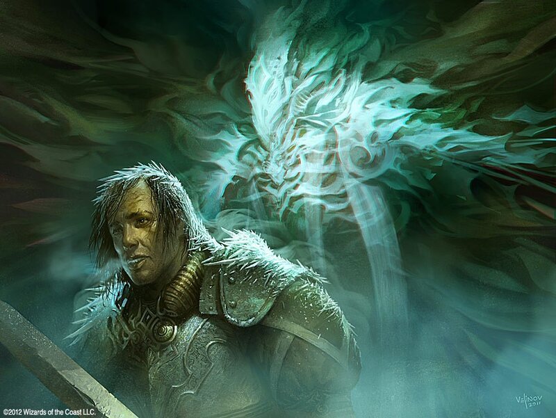 Warrior with spectral angel