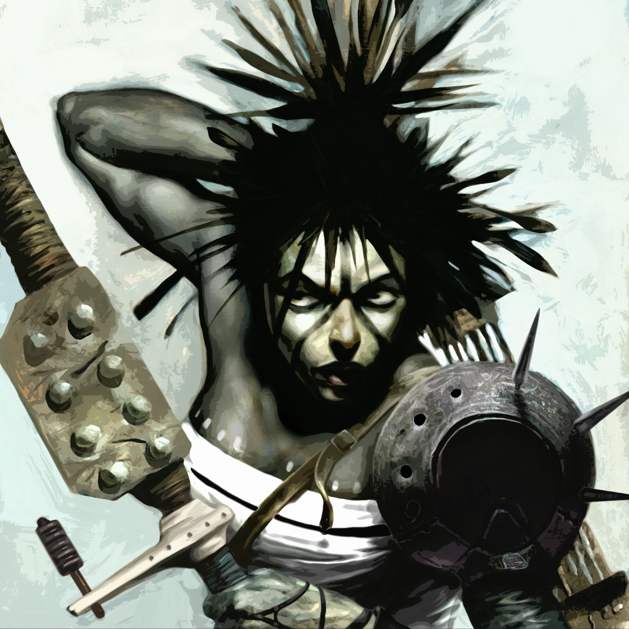 warrior with spiked mace