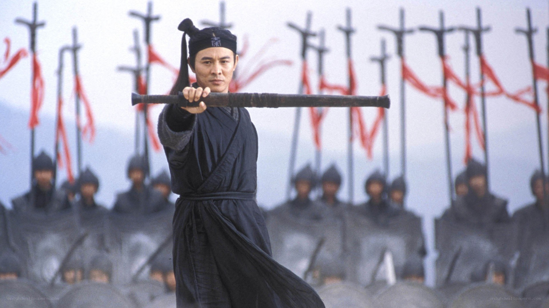 warrior with staff in battle