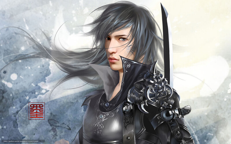 warrior with sword and armor