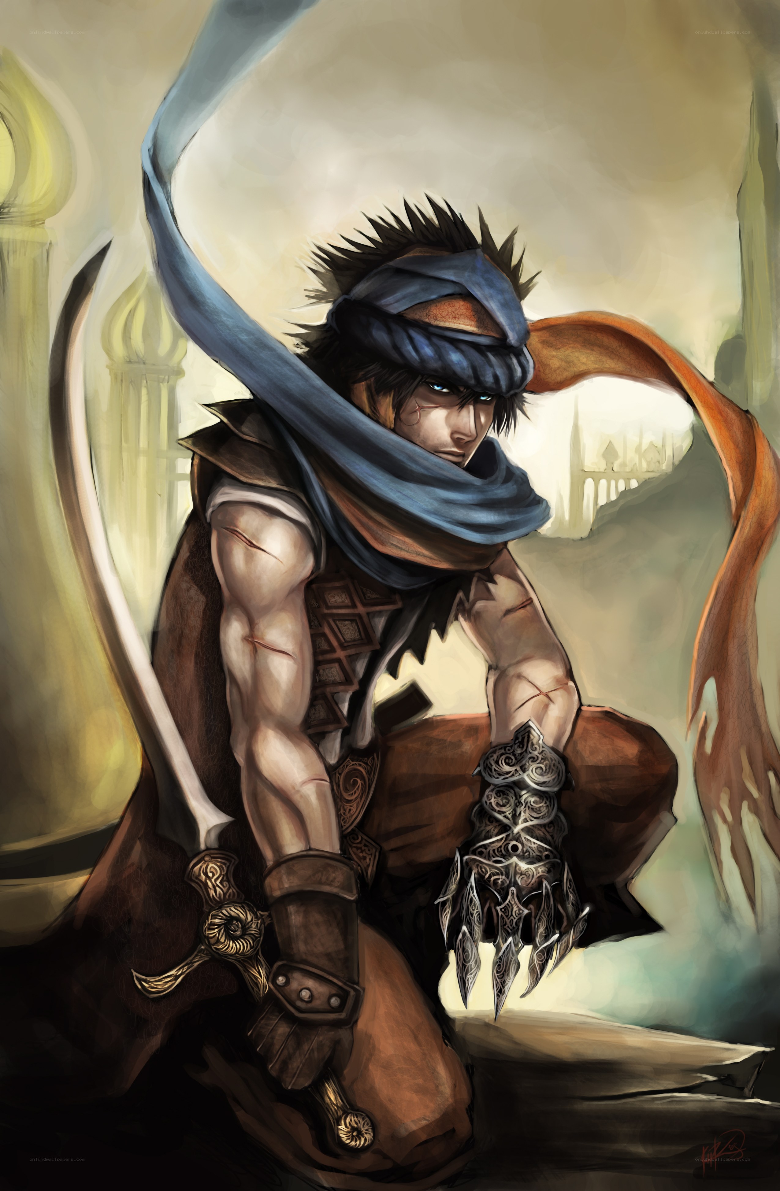 warrior with sword and claw